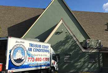 Treasure Coast Air Conditioning, Inc. Box Truck in Smaller View, TC Air services South Florida for over 30 years, They service Palm City, Jensen Beach, Stuart, Hobe Sound, Sewalls Point, Hutchinson Island, Fort Pierce, Port. St. Lucie and surrounding areas.