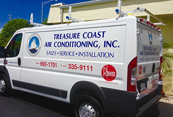Treasure Coast Air Conditioning, Inc. Van, TC Air services South Florida for over 30 years, They service Palm City, Jensen Beach, Stuart, Hobe Sound, Sewalls Point, Hutchinson Island, Fort Pierce, Port. St. Lucie and surrounding areas.